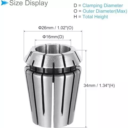 MECRAAF ER 25 High Precision Spring Collet 16 - 15 mm Size Range Spring Steel for CNC Machine, ER25-16