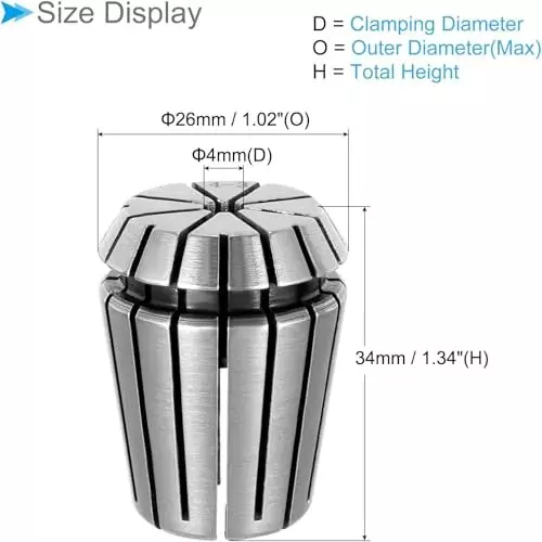 MECRAAF ER 25 High Precision Spring Collet 4 - 3 mm Size Range Spring Steel for CNC Machine, ER25-4