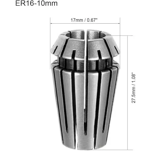 MECRAAF ER 16 High Precision Spring Collet 10 - 9 mm Size Range Spring Steel for CNC Machine, ER16-10