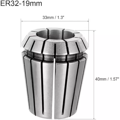 MECRAAF ER 32 High Precision Spring Collet 19 - 18 mm Size Range Spring Steel for CNC Machine, ER32-19
