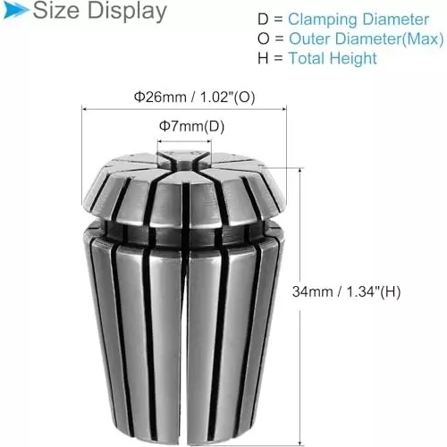 MECRAAF ER 25 High Precision Spring Collet 7 - 6 mm Size Range Spring Steel for CNC Machine, ER25-7