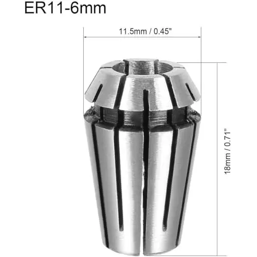 MECRAAF ER 11 High Precision Spring Collet 6.0 - 5.5 mm Size Range Spring Steel for CNC Machine, ER11-6