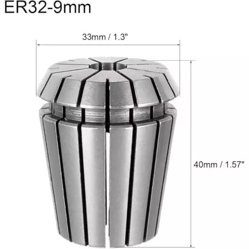 MECRAAF ER 32 High Precision Spring Collet 9 - 8 mm Size Range Spring Steel for CNC Machine, ER32-9