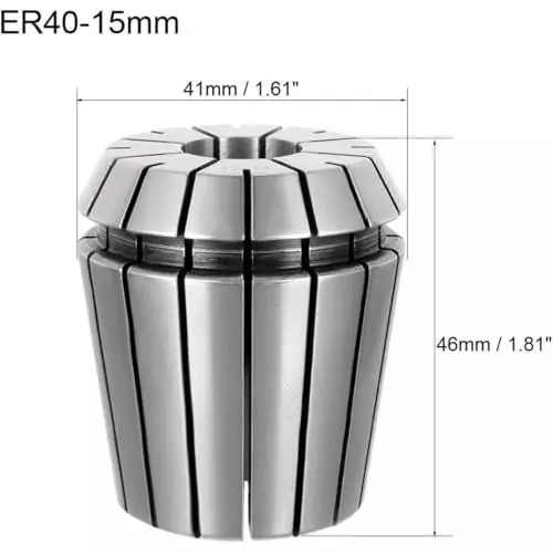 MECRAAF ER 40 High Precision Spring Collet 15 - 14 mm Size Range Spring Steel for CNC Machine, ER40-15