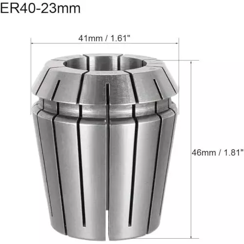MECRAAF ER 40 High Precision Spring Collet 23 - 22 mm Size Range Spring Steel for CNC Machine, ER40-23