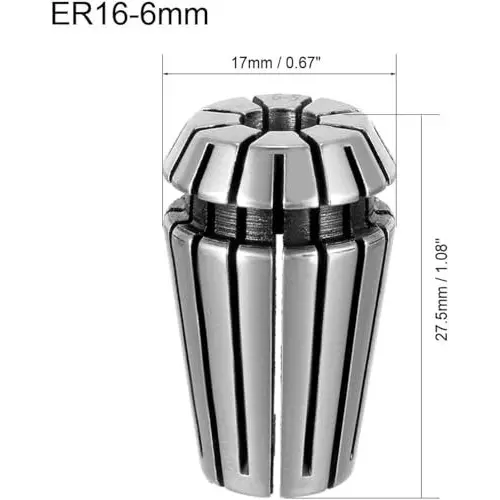 MECRAAF ER 16 High Precision Spring Collet 6 - 5 mm Size Range Spring Steel for CNC Machine, ER25-6