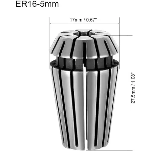 MECRAAF ER 16 High Precision Spring Collet 5 - 4 mm Size Range Spring Steel for CNC Machine, ER16-5
