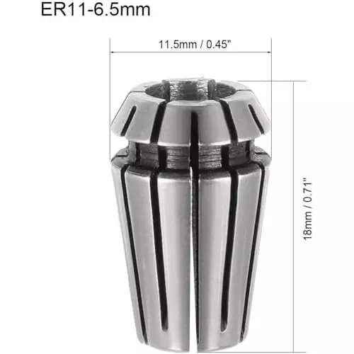 MECRAAF ER 11 High Precision Spring Collet 6.5 - 6.0 mm Size Range Spring Steel for CNC Machine, ER11-6.5