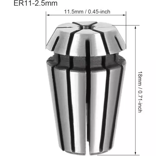 MECRAAF ER 11 High Precision Spring Collet 2.5 - 2.0 mm Size Range Spring Steel for CNC Machine, ER11-2.5