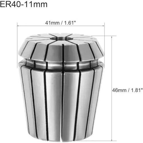 MECRAAF ER 40 High Precision Spring Collet 11 - 10 mm Size Range Spring Steel for CNC Machine, ER40-11