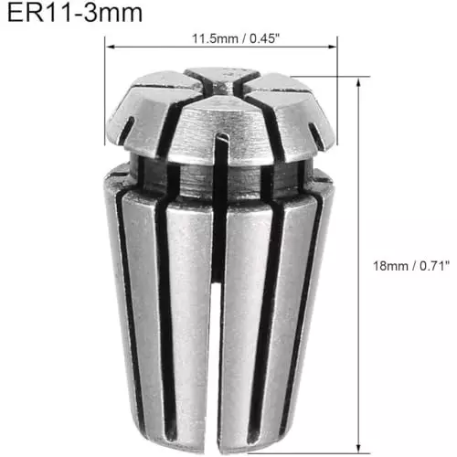 MECRAAF ER 11 High Precision Spring Collet 3.0 - 2.5 mm Size Range Spring Steel for CNC Machine, ER11-3