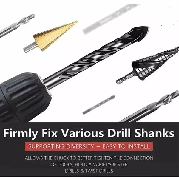 DY TOOLS Keyless Drill Chuck 2-13 mm Capacity 3-Jaw 9.5 mm-24 UNF (3/8 Inch-24 UNF) Thread