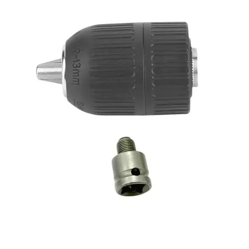 GENERIC Keyless Drill Chuck with Socket Square Female Adapter 1/2-20 UNF Thread Size 2-13 mm Metal (1 Kit)