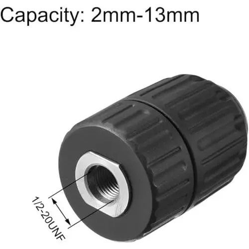 generic-2-13mm-keyless-drill-chuck12-20unf-conversion-tool-with-12-inch-socket-square-female-adapter-for-impact-wrench-conversionconnect-the-drill-chuck-and-impact-wrench