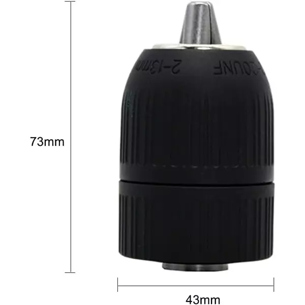 DY TOOLS Keyless Drill Chuck 2-13 mm Capacity 12.7 mm-20 UNF ( 1/2 Inch-20 UNF) Thread for Quick Change Electric Drill