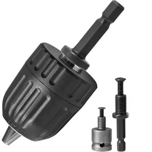GENERIC Keyless Drill Chuck Adapter Kit 3/8-24 UNF Thread Size 0.8 – 10 mm Plastic & Steel (1 Kit)