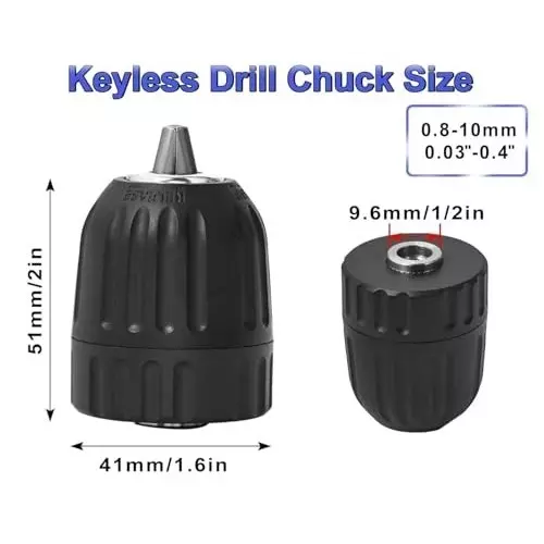 generic-08-10mm-keyless-drill-chuck-adapter-38-24unf-capacity-mount-with-sds-plus-shank-14-hex-shank-lock-key-12-socket-square-adapter-for-impact-driver
