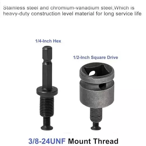 generic-08-10mm-keyless-drill-chuck-adapter-38-24unf-capacity-mount-with-sds-plus-shank-14-hex-shank-lock-key-12-socket-square-adapter-for-impact-driver