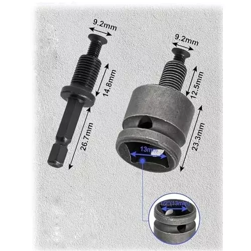 generic-08-10mm-keyless-drill-chuck-adapter-38-24unf-capacity-mount-with-sds-plus-shank-14-hex-shank-lock-key-12-socket-square-adapter-for-impact-driver
