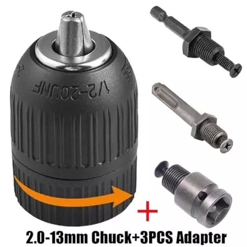 generic-13mm-keyless-drill-chuck-quick-grip-adapter-hex-sds-plus-square-12-38-shank-screwdriver-tap-drill-bits-impact-chuck