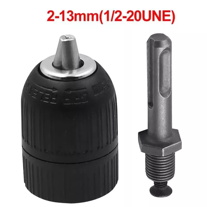 DY TOOLS Keyless Drill Chuck with SDS Plus Adapter Heavy Duty 2-13 mm Capacity 3-Jaw 12.7 mm-20 UNF ( 1/2 Inch-20 UNF) Thread