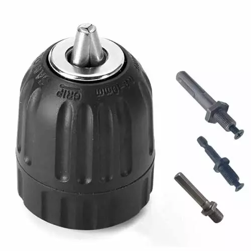 generic-keyless-drill-chuck-adapter-set-carbon-steel-plastic-0810-mm-range-sds-plus-635-mm-14-inch-hex-shank-shank-12-20unf-thread