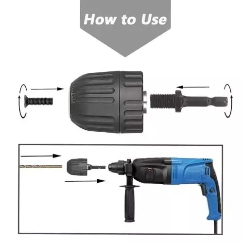 generic-keyless-drill-chuck-adapter-set-carbon-steel-plastic-0810-mm-range-sds-plus-635-mm-14-inch-hex-shank-shank-12-20unf-thread