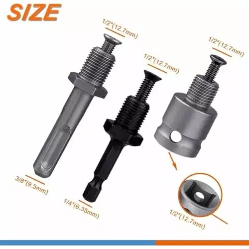 generic-2-13mm-keyless-drill-chuck-adapter-kit-12-20unf-with-sds-plus-shank-14-hex-shank-12-socket-square-female-adapter-fits-rotary-hammerimpact-wrenchimpact-screwdriver