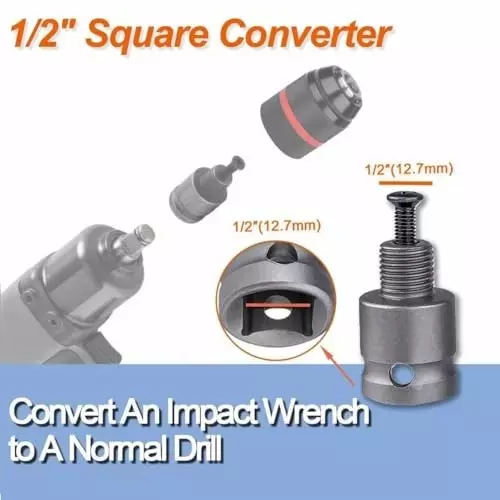 generic-2-13mm-keyless-drill-chuck-adapter-kit-12-20unf-with-sds-plus-shank-14-hex-shank-12-socket-square-female-adapter-fits-rotary-hammerimpact-wrenchimpact-screwdriver