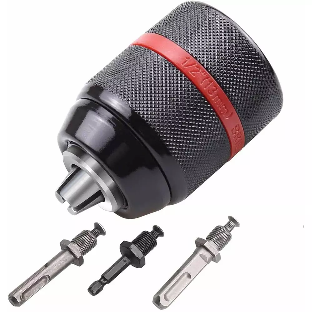 DY TOOLS Keyless Drill Chuck with Hex Shank/SDS/Socket Heavy Duty 2-13 mm Capacity 12.7 mm-20 UNF ( 1/2 Inch-20 UNF) Thread