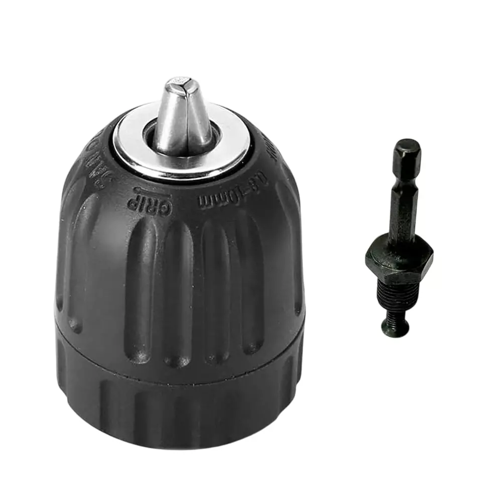 DY TOOLS Keyless Drill Chuck with Hex Shank 0.8-10 mm Capacity 3-Jaw 6.35 mm Hex Shank 9.5 mm-24 UNF ( 3/8 Inch-24 UNF) Thread