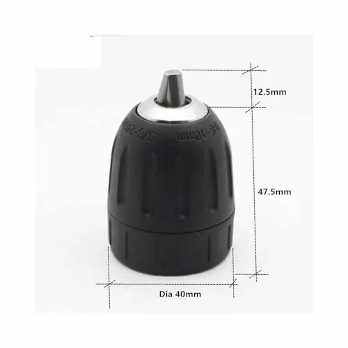 DY TOOLS Keyless Drill Chuck with Hex Shank 0.8-10 mm Capacity 3-Jaw 6.35 mm Hex Shank 9.5 mm-24 UNF ( 3/8 Inch-24 UNF) Thread