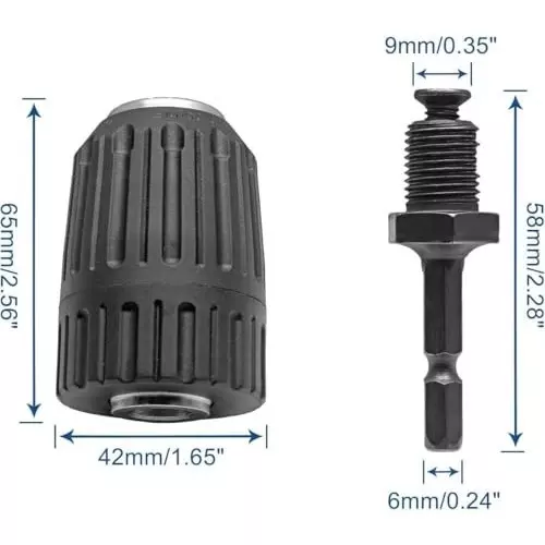 generic-13-mm-keyless-12-drill-chuck-chuck-coversion-with-12-20-unf-mount-14-hex-shank-lock-key-for-impact-driver-or-power-drill