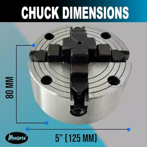 Assorts Independent Lathe Chuck Set Cast Iron 125 mm (5 Inch) for Boxford Lathe