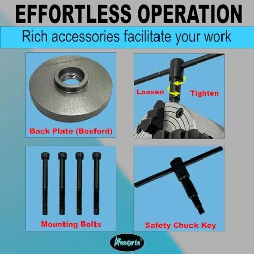 Assorts Independent Lathe Chuck Set Cast Iron 125 mm (5 Inch) for Boxford Lathe