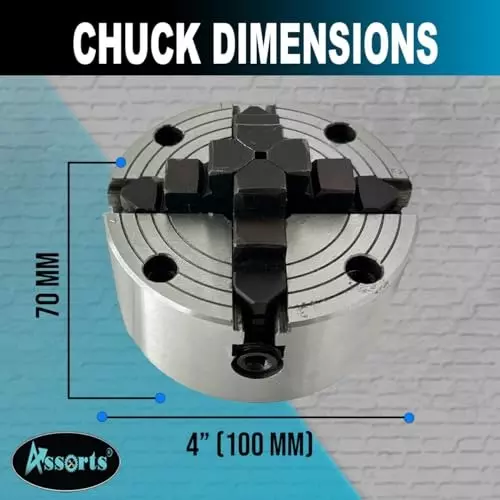 Assorts Independent Lathe Chuck Set Cast Iron 100 mm (4 Inch) for Boxford Lathe