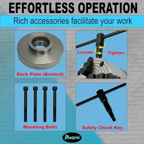 Assorts Independent Lathe Chuck Set Cast Iron 100 mm (4 Inch) for Boxford Lathe