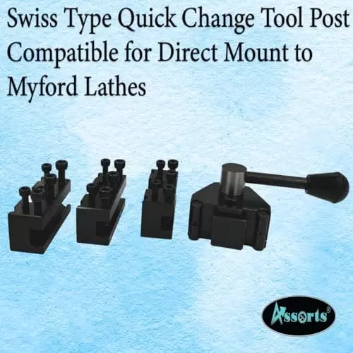 Assorts Swiss Type Quick Change Tool Post Block 10 mm Center Height 32.5x11.11 mm Base for Direct Mount to Myford Lathes