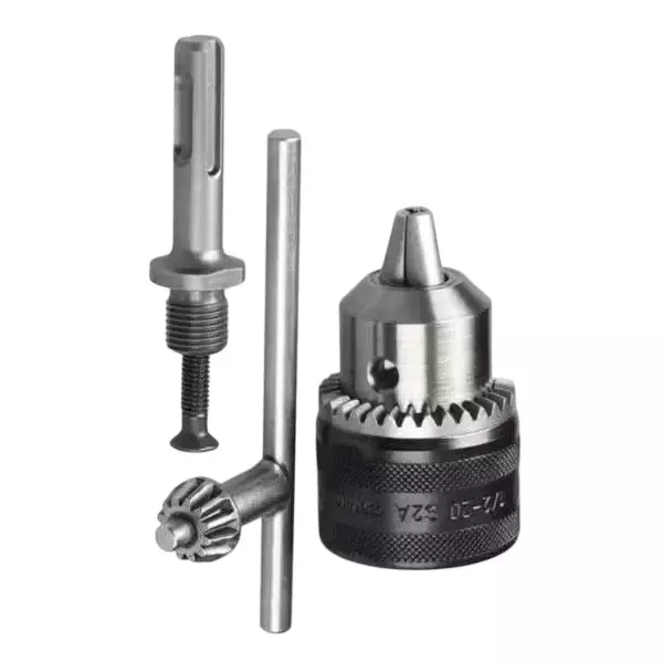 GENERIC Drill Chuck 13 mm Female 1/2" 20 UNF Thread with SDS Plus Adapter & Key, Silver & Black