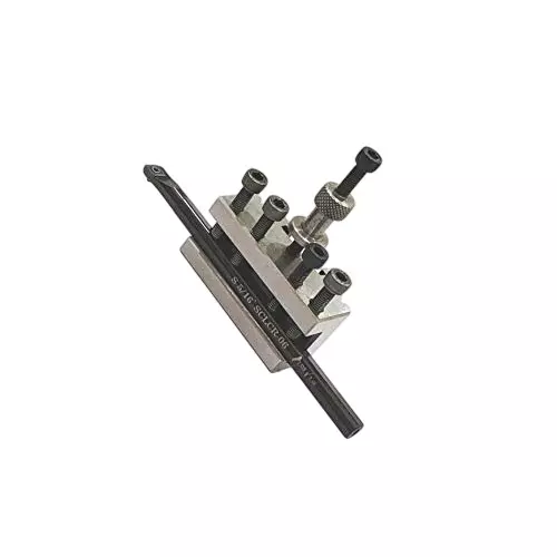 A.D INTERNATIONAL Quick Change Tool Post Boring Vee Holder Size T37 With Boring Bar and Insert Key for Myford and Similar Lathes, PY-1ZH5-XH85