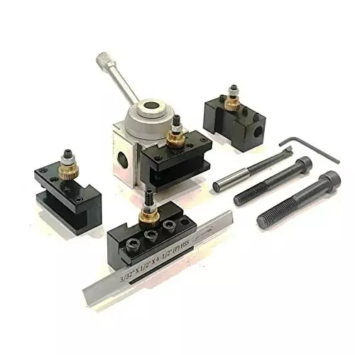 Assorts Quick Change Tool Post Block Set Aluminium Annodised Finish for Mini Lathe Machine