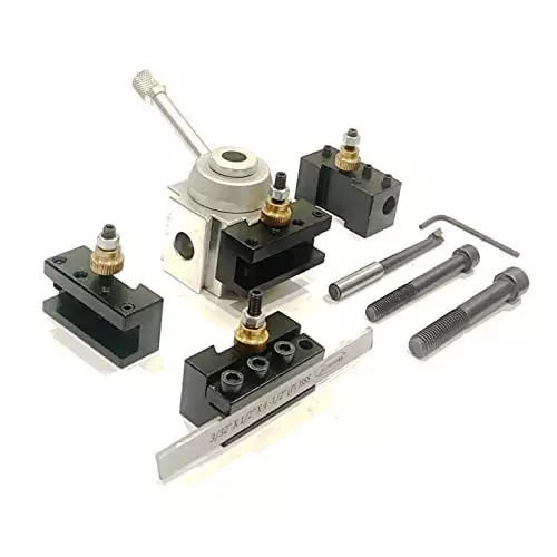 Assorts Quick Change Tool Post Block Set Aluminium Annodised Finish for Mini Lathe Machine