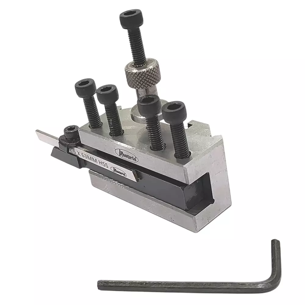 A.D INTERNATIONAL Quick Change Tool Post Holder Size T37 With 10 mm Shank Mini Cut Off Parting Tool for Myford and Similar Lathes, 0Q-WVWO-FY0K