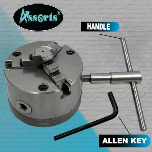 Assorts Self-Centering Lathe Chuck with Back Plate 100 mm Size 3 Jaws 1-1/8 Inch x 12 UNF (2B) for Myford Lathes