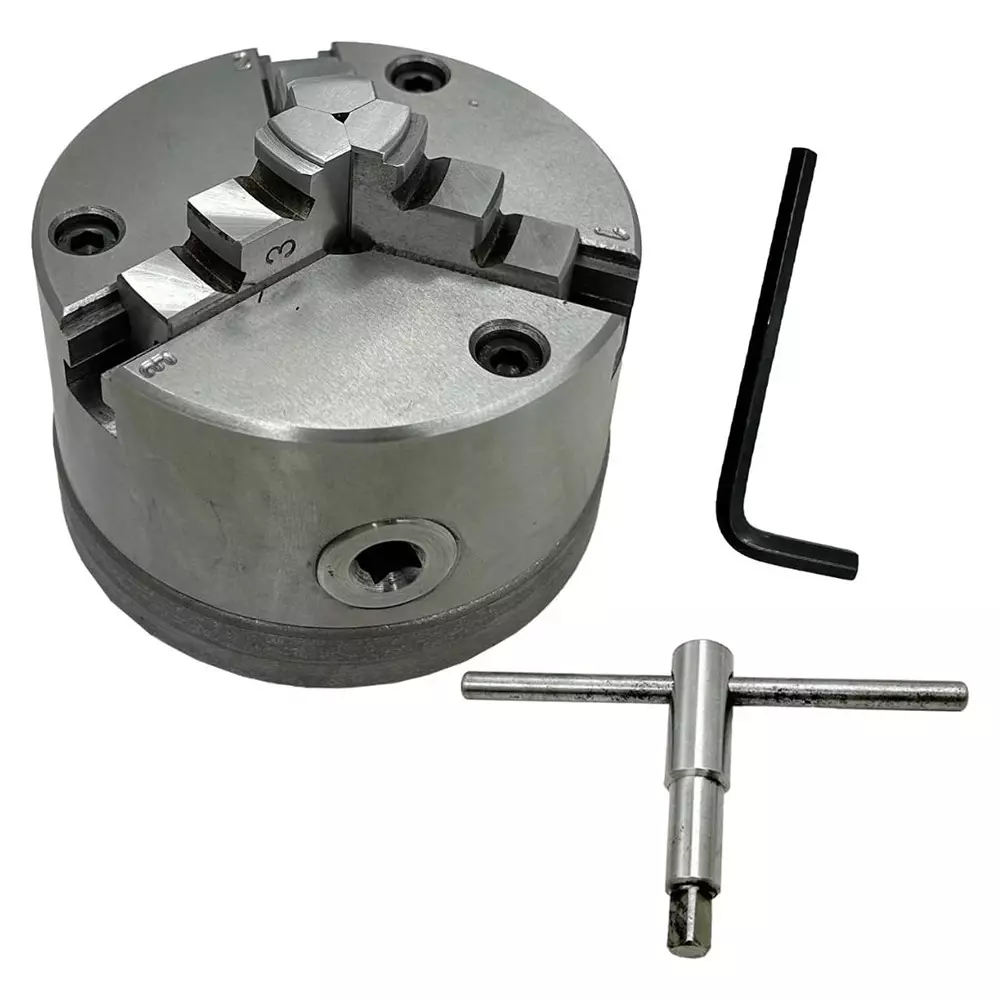 Assorts Self-Centering Lathe Chuck with Back Plate 125 mm Size 3 Jaws 1-1/2 Inch x 8 TPI for Myford Lathes