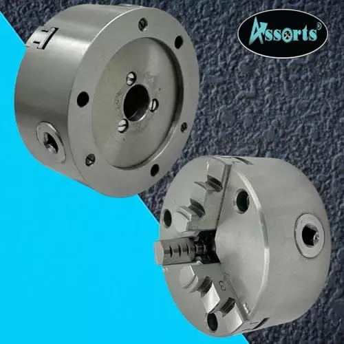 Assorts Self-Centering Lathe Chuck with Back Plate 125 mm Size 3 Jaws 1-1/2 Inch x 8 TPI for Myford Lathes