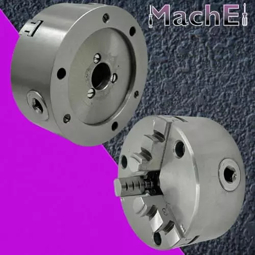 MachEl 5 inch (125 mm) 3-Jaw Self-Centering Lathe Chuck with Cast Iron Back Plate For Myford Lathes