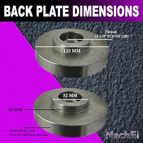 MachEl 5 inch (125 mm) 3-Jaw Self-Centering Lathe Chuck with Cast Iron Back Plate For Myford Lathes