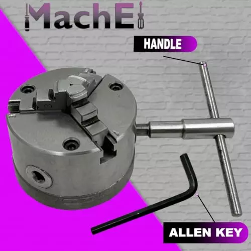 MachEl 4 inch (100 mm) 3-Jaw Self-Centering Lathe Chuck with Cast Iron Back Plate For Myford Lathes