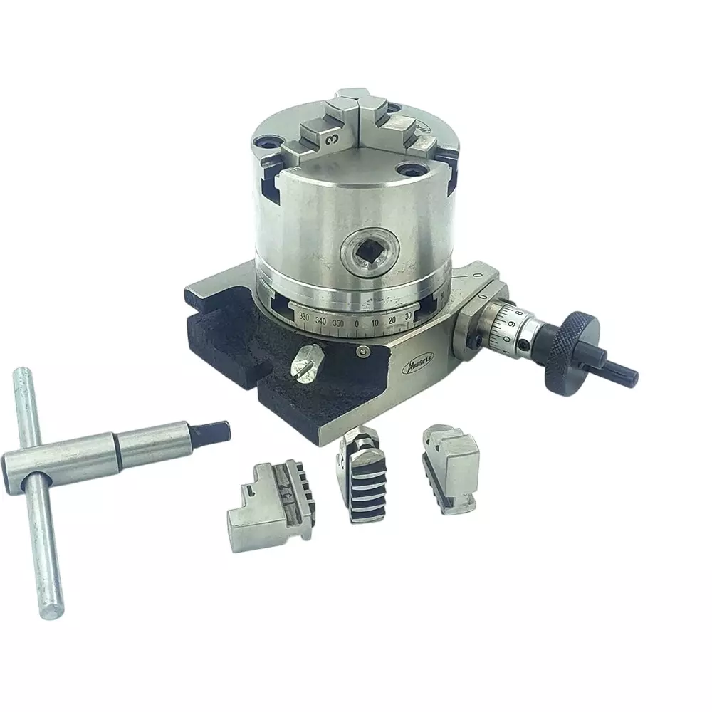 Assorts Self Centering Chuck with Back Plate 80 mm Jaw Size 3 Jaws 80 mm Rotary Table